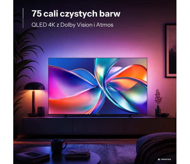 HISENSE 75E7Q PRO 75" QLED 144 Hz 4K Dolby Vison Atmos - 1338872 - zdjęcie 4
